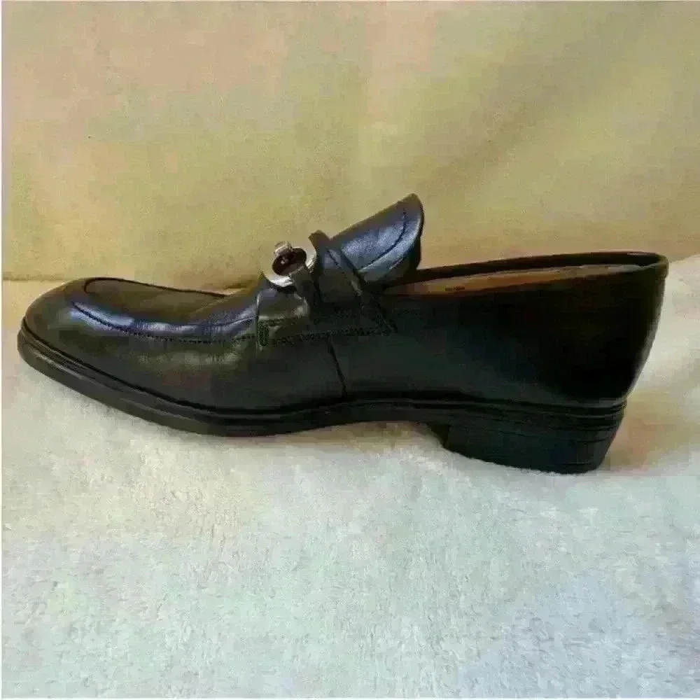 Bally Men's "Cathio" Black Leather Loafer With Horse Bit Buckle U.S. Size 7.5 D - Picture 6 of 12